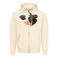 Sandshell holstein calf face Zipper Hoodie - LillyAllenDesigns