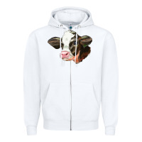White holstein calf face Zipper Hoodie - LillyAllenDesigns