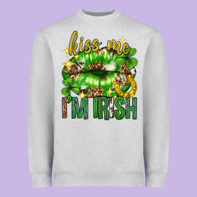 Kiss Me Im Irish St.patricks Day Lips St.patricks Heavyweight Sweatshirt Designed By Neo Western