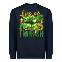 Navy Kiss me im irish st.patricks day lips st.patricks Heavyweight Sweatshirt - Neo Western
