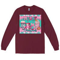 Burgundy merry Christmas pink coffee Long Sleeve Tee - Jasminsmagicworld
