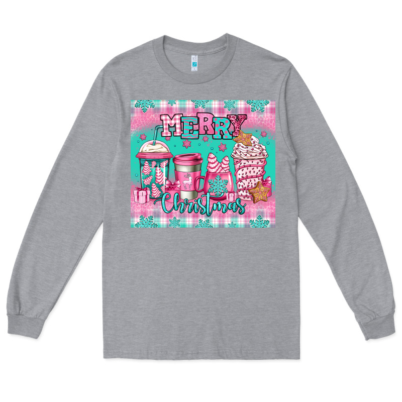 Merry Christmas Pink Coffee Long Sleeve Tee by Jasminsmagicworld | Teevron