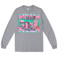 Heather Grey merry Christmas pink coffee Long Sleeve Tee - Jasminsmagicworld