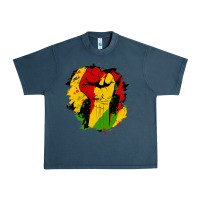 Midnight Navy juneteenth fist Urban Heavy Tee - HRA Design Shop