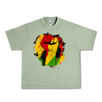 Oil Green juneteenth fist Urban Heavy Tee - HRA Design Shop