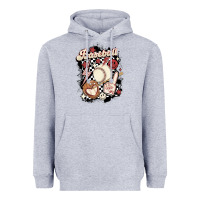 Heather Grey checkered retro baseball Heavyweight Hoodie - MaliasSmallBusiness