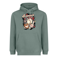 Sage checkered retro baseball Heavyweight Hoodie - MaliasSmallBusiness
