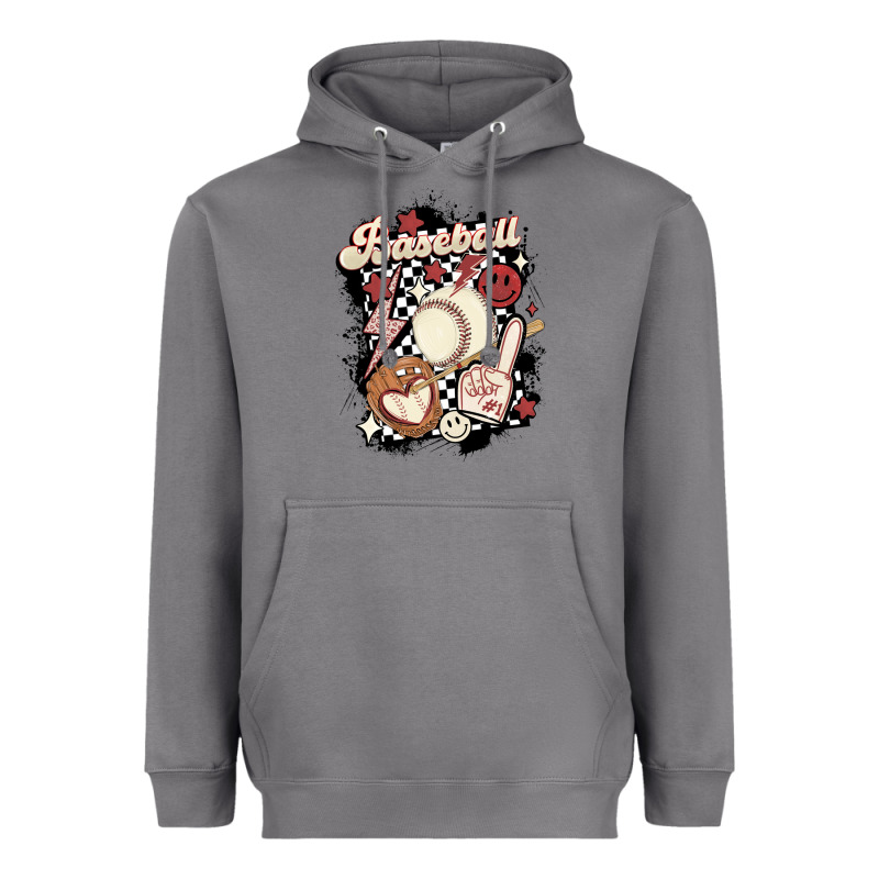 Checkered Retro Baseball Heavyweight Hoodie by MaliasSmallBusiness | Teevron