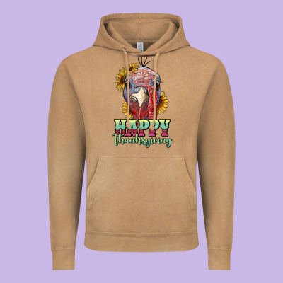 Happy Thanksgiving Turkey Vintage Hoodie Designed By Ranaportraitstore