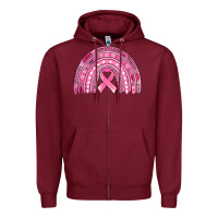 Burgundy breast cancer awareness rainbow Zipper Hoodie - Jasminsmagicworld