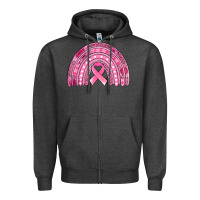Charcoal Heather breast cancer awareness rainbow Zipper Hoodie - Jasminsmagicworld