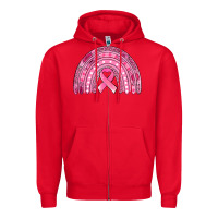 Red breast cancer awareness rainbow Zipper Hoodie - Jasminsmagicworld
