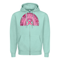 Seafoam breast cancer awareness rainbow Zipper Hoodie - Jasminsmagicworld