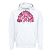 White breast cancer awareness rainbow Zipper Hoodie - Jasminsmagicworld