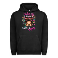 Pigment Black minding my own small business messy bun Urban Hoodie - texasbilliewilder