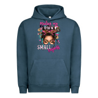 Pigment Midnight Navy minding my own small business messy bun Urban Hoodie - texasbilliewilder