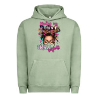 Pigment Oil Green minding my own small business messy bun Urban Hoodie - texasbilliewilder