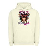 Pigment Pistachio minding my own small business messy bun Urban Hoodie - texasbilliewilder