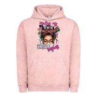 Pigment Salmon minding my own small business messy bun Urban Hoodie - texasbilliewilder
