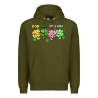 Army Green st. patrick's day god says you are Premium Hoodie - Artiststas