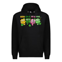 Black st. patrick's day god says you are Premium Hoodie - Artiststas