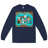 Navy winter snowman coffee Long Sleeve Tee - Jasminsmagicworld