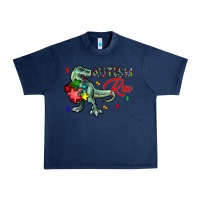 Navy autism rex Urban Heavy Tee - CowhideDigitalArt
