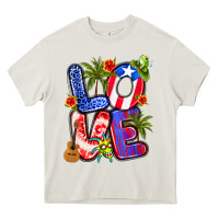 Cream puerto rico love Heavy Core Tee - Artiststas