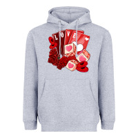 Heather Grey valentines day feeling lucky Heavyweight Hoodie - NancyCooperArtShop