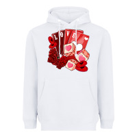 White valentines day feeling lucky Heavyweight Hoodie - NancyCooperArtShop