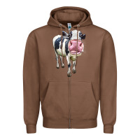 Chestnut Cute Holstein Zipper Hoodie - LillyAllenDesigns