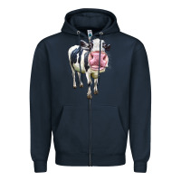 Cute Holstein Zipper Hoodie | Teevron