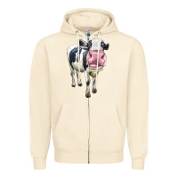 Sandshell Cute Holstein Zipper Hoodie - LillyAllenDesigns