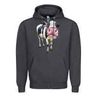 Smoke Cute Holstein Zipper Hoodie - LillyAllenDesigns