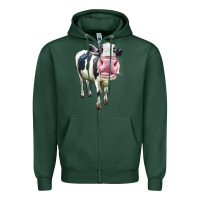 Sports Green Cute Holstein Zipper Hoodie - LillyAllenDesigns