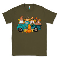 Army Green fall gnomes truck pumpkin sunflowers Classic Tee - Artiststas