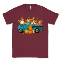 Burgundy fall gnomes truck pumpkin sunflowers Classic Tee - Artiststas