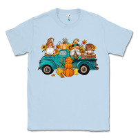 Dusty Blue fall gnomes truck pumpkin sunflowers Classic Tee - Artiststas