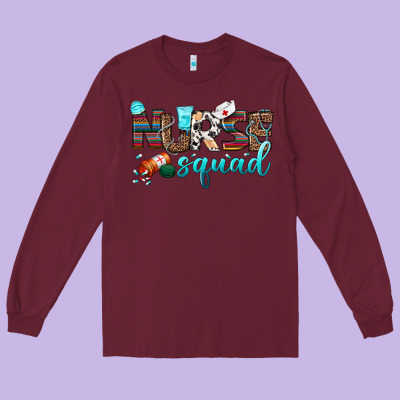 Nurse Squad Long Sleeve Tee Designed By Bundleandbundleshop