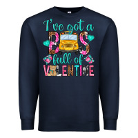 Navy ive got a bus full of valentine Premium Sweatshirt - NancyCooperArtShop