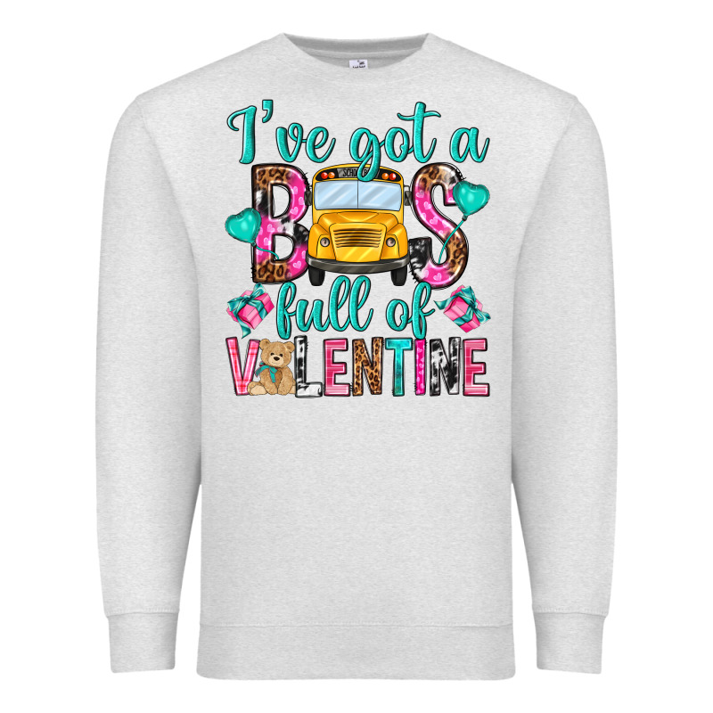 Ive Got A Bus Full Of Valentine Premium Sweatshirt by NancyCooperArtShop | Teevron