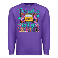 Purple ive got a bus full of valentine Premium Sweatshirt - NancyCooperArtShop