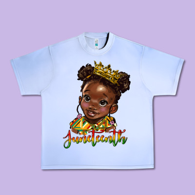 Juneteenth Black Girl Urban Heavy Tee Designed By Hra Design Shop