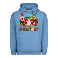Pigment Pebble Blue merry christmas gnome truck Urban Hoodie - texasbilliewilder
