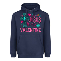 Navy jesus is my valentine Heavyweight Hoodie - NancyCooperArtShop