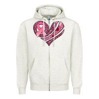 Oatmeal Heather breast cancer awareness heart Zipper Hoodie - Jasminsmagicworld