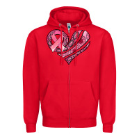 Red breast cancer awareness heart Zipper Hoodie - Jasminsmagicworld