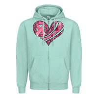 Seafoam breast cancer awareness heart Zipper Hoodie - Jasminsmagicworld
