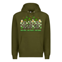 Army Green st. patrick's day skeletons drink drank drunk Premium Hoodie - Artiststas