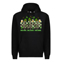 Black st. patrick's day skeletons drink drank drunk Premium Hoodie - Artiststas